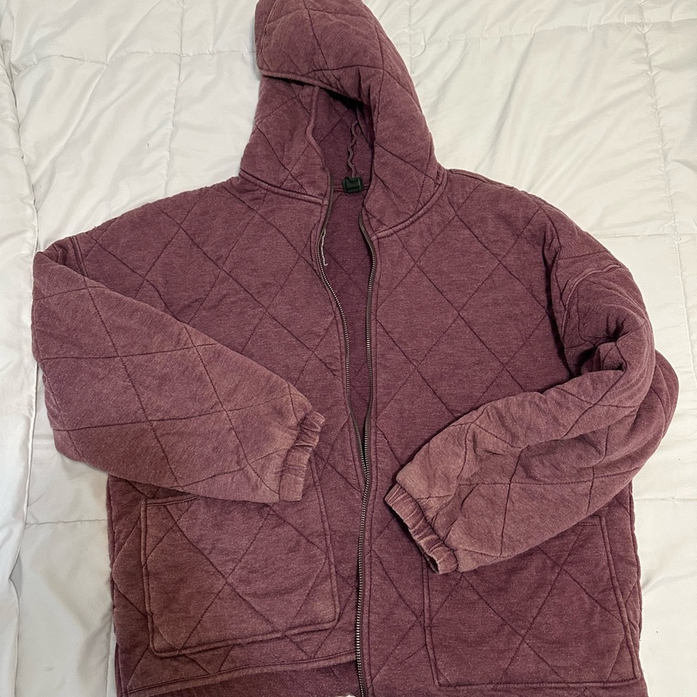 Wild Fable Quilted Hooded Sweater - Purple